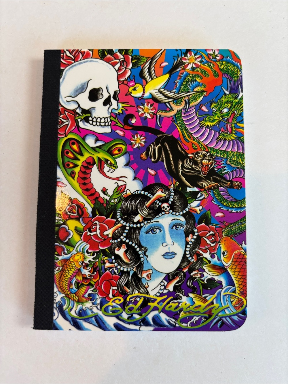 Rare Ed Hardy x Lisa Frank Mini Composition Notebook Skull Geisha Dragon Tiger
